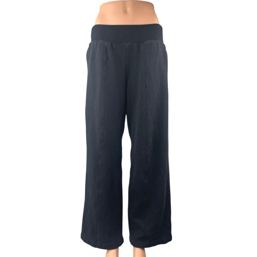 Athleta Women's Black Wide Leg Elastic Waist Activewear Trousers Sweatpants Sz M